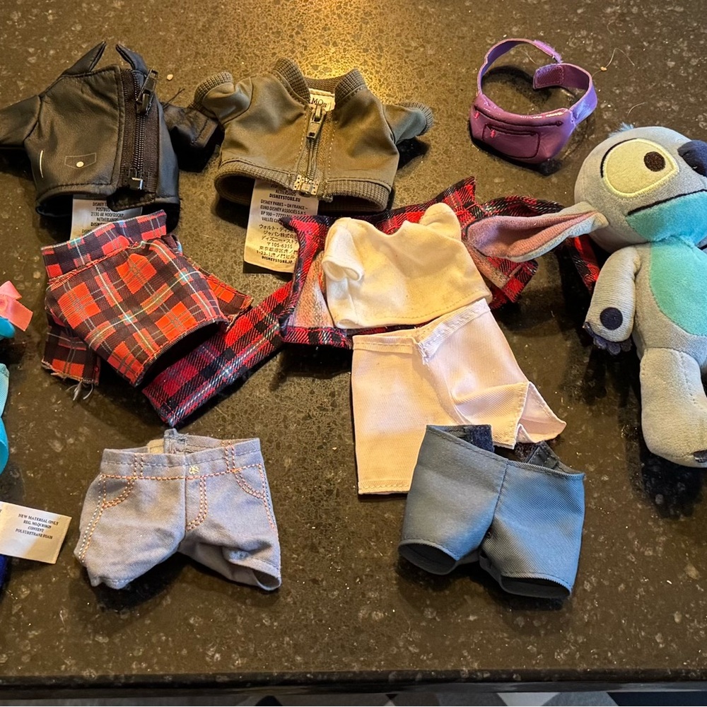 Disney Doll nuiMOs Lot with Blue Plush & Black Jacket, 5 outfits with accessorie